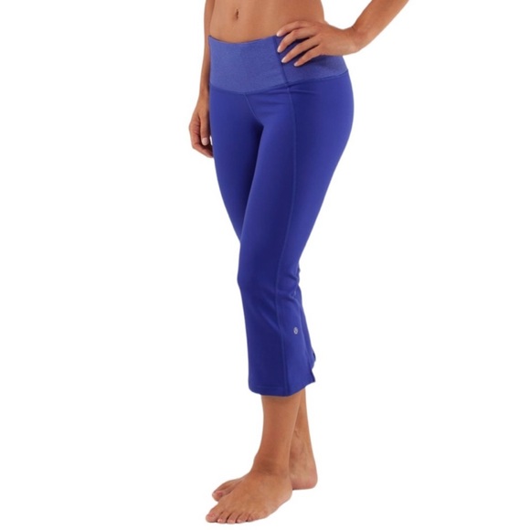 Lululemon Athleta Gather and Crow Cropped Leggings in Tonka Stripe Size 4 - Picture 2 of 13